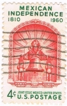 Stamps : America : United_States :  Aniversario Independencia México