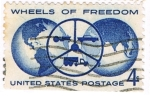 Stamps United States -  Wheels of freedom
