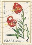 Stamps Greece -  Flores rojas