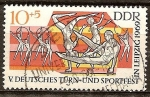 Stamps Germany -  V. Gimnasia y Festival de Deportes en Leipzig (DDR).