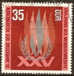 Stamps Germany -  25a Aniv de la Declaración Universal de los Derechos Humanos (DDR).