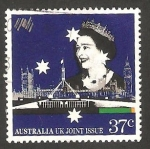 Stamps Australia -  1086 - Elizabeth II y Parlamentos australiano y británico