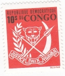 Sellos del Mundo : Africa : Rep�blica_Democr�tica_del_Congo : JUSTICIA, PAZ Y TRABAJO