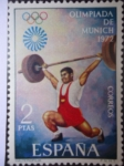 Stamps Spain -  Ed. 2099 -Holimpiada de Munich 1972- Halterofilia.
