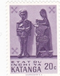 Stamps Democratic Republic of the Congo -  TALLAS DE MADERA