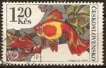 Stamps Czechoslovakia -  Goldfish cola de velo