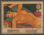 Stamps United Arab Emirates -  DESCANSO.  PINTURA  DE  MODIGLIANI.