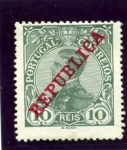 Stamps Portugal -  Manuel II con sobrecarga de Republica