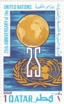Stamps : Asia : Qatar :  25 ANIVERSARIO DE LAS NACIONES UNIDAS