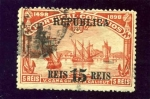 Stamps : Europe : Portugal :  IV Centenario Viaje Vasco de Gama sobrecargado con Republica