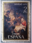 Stamps Spain -  Navidad º1970 - Adoración de los Pastores (Murillo)