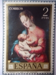 Stamps Spain -  La Virgen y el Niño - Luis de Morales