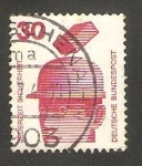 Stamps Germany -  565 - Prevención de accidentes, casco de protección, con número de control