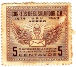 Stamps : America : El_Salvador :  75 aniversario de la fundacion de la union postal de el salvador