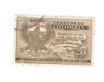 Stamps Colombia -  Cincuentenario de la escuela militar de cadetes 1907-1957 