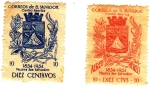 Stamps El Salvador -  nueva san salvador 1854-1954