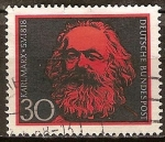 Stamps Germany -  150a Aniv nacimiento de Karl Marx.