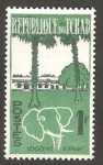 Stamps Chad -  Cabeza de elefante y Logone
