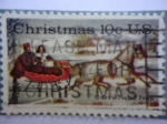 Stamps United States -  Christmas - Litografía: Currier y Ives (Nathaniel Currier y James Merritt Ives)
