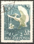 Stamps Hungary -  AVES.  GARCETA  COMÙN  Y  POLLUELOS  EN  NIDO.