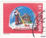 Stamps Switzerland -  BOLA DE NIEVE NAVIDEÑA