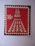 Stamps United States -  Pista de Aterrizaje de 50 estrellas-US. Airmail - 50-Star Runway-Serie;Airmail 1968-1975