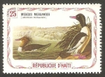 Stamps Haiti -  Fauna, mergus merganser