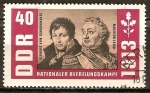 Stamps Germany -  Lucha nacional por la liberación 1813. Gerhard von Scharnhorst, el príncipe Kutuzov,(DDR).