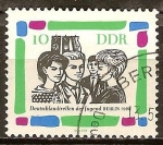 Stamps Germany -  Encuentro de Jóvenes de Alemania, Berlín,1964(DDR).