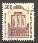 Stamps Germany -  1495 - Teatro Nacional de Cottbus, con número de control