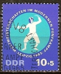 Stamps Germany -  Campeonato del Mundo de Pentatlón Moderno - Leipzig 1965(DDR)