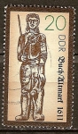 Stamps Germany -  Estatua de Roland en libro / Altmark, 1611(DDR).