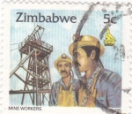 Sellos de Africa - Zimbabwe -  MINA WORKERS