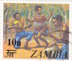 Stamps Zambia -  DANZA NACIONAL