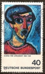 Stamps Germany -  Head in Blue - Pinturas de Alexej von Jawlensky (1864-1941), pintor ruso.