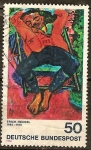 Stamps Germany -  Dormir Pechstein - Pinturas de Erich Heckel, pintor y artista gráfico alemán.