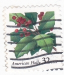 Stamps United States -  AMERICAN HOLLY- ARBOL