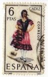 Stamps : Europe : Spain :  1777.- Trajes Tipicos Españoles. (I Grupo). Cadiz.