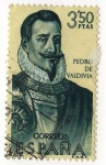 Stamps : Europe : Spain :  1942.- Forjadores de America. (10ª Serie).Pedro de Valdivia(1497-1553)
