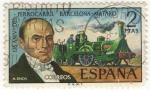 Stamps : Europe : Spain :  2173.- CXXV Aniversario del Ferrocarril Barcelona- Mataro.