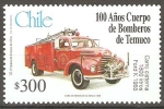 Sellos de America - Chile -  CENTENARIO  BOMBEROS  DE  TEMUCO.  CARRO CISTERNA  1800  LITROS  FORD  K  1955.