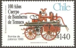 Stamps : America : Chile :  CENTENARIO  BOMBEROS  DE  TEMUCO.  BOMBA  DE  PALANCA  1900.