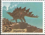 Stamps United States -  ANIMALES  PREHISTÒRICOS.  STEGOSAURUS.