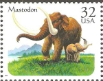 Sellos de America - Estados Unidos -  ANIMALES  PREHISTÒRICOS.  MASTODON.