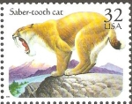 Stamps : America : United_States :  ANIMALES  PREHISTÒRICOS.  TIGRE  COLMILLOS  DE  SABLE.