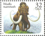Stamps United States -  ANIMALES  PREHISTÒRICOS.  MAMUT  LANUDO.