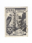 Stamps Peru -  Carretera y ferrocarril Central-Cañón del infiernillo 3.300 metros