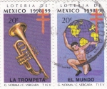 Stamps : America : Mexico :  LA TROMPETA Y EL MUNDO -LOTERÍA DE MÉXICO