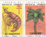 Stamps : America : Mexico :  EL CAMARON Y LA PALMA -LOTERÍA DE MÉXICO