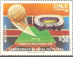 Stamps : America : Chile :  CAMPEONATO  MUNDIAL  DE  FUTBOL  MÈXICO  ’86.  ESTADIO  DE  WEMBLEY.  GRAN  BRETAÑA  1966.